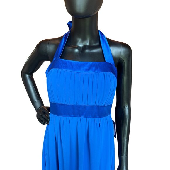 Blue Chiffon After Six Short Dress - Picture 2 of 5